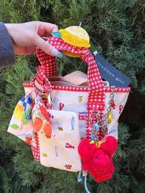 Madden Girl Tote with Red Lobster Charm